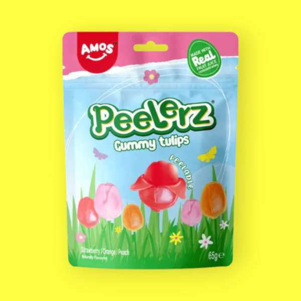 Amos Peelerz Gummy Tulips Easter hámozható gumicukor 65 g