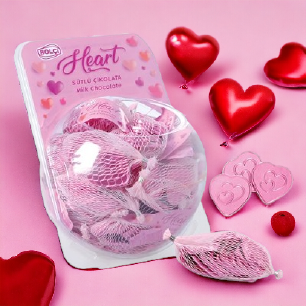 Bolci Hálós Tejcsokoládé Rózsaszín Szívecskék 25x63 g