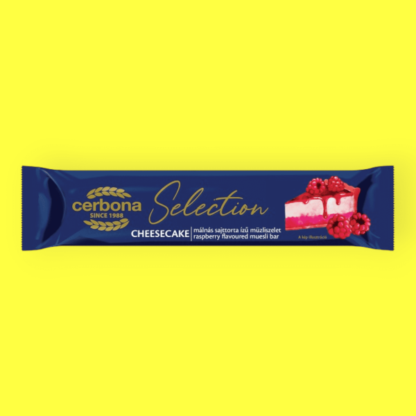 Cerbona Selection müzliszelet málnás sajttorta 22 g