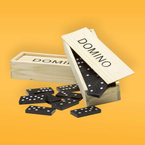 Domino társasjáték fadobozban