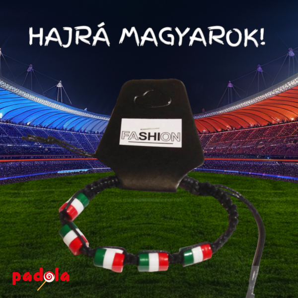 Fekete fonott karkötő gyöngyökkel