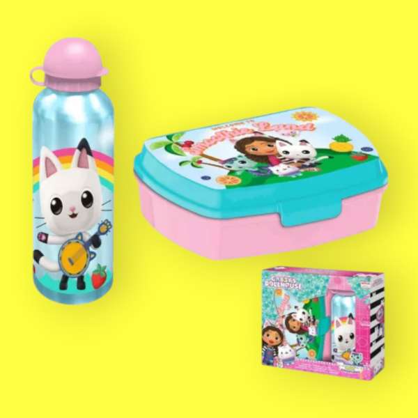 Gabi babaháza szendvicsdoboz és alumínium kulacs szett