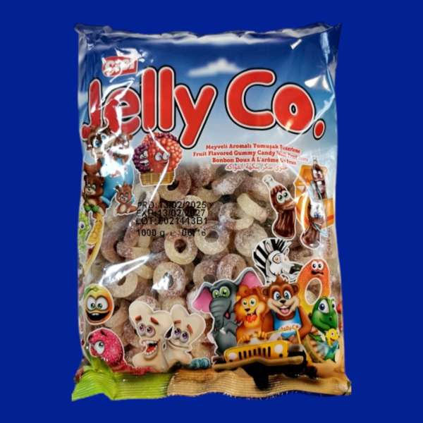 Jelly Co Kóla ízű savanyú gumicukor karika 1 kg