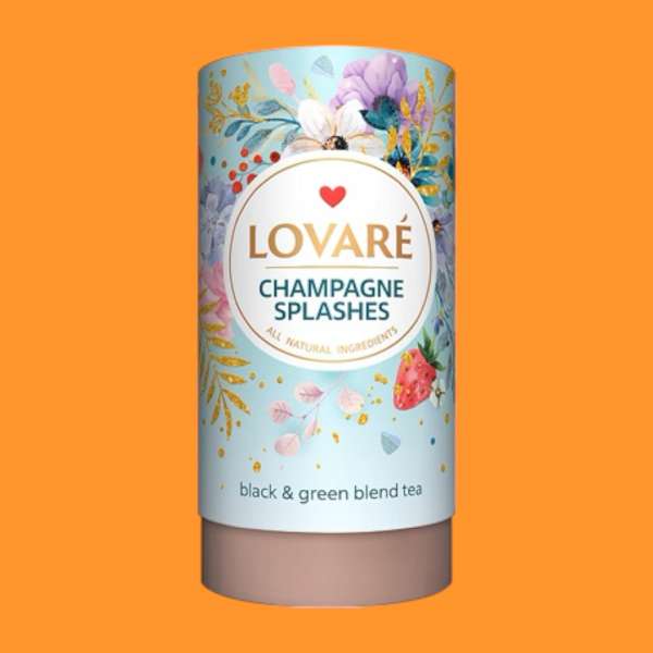 Lovaré Champagne Splashes fekete és zöld szálas tea 80 g