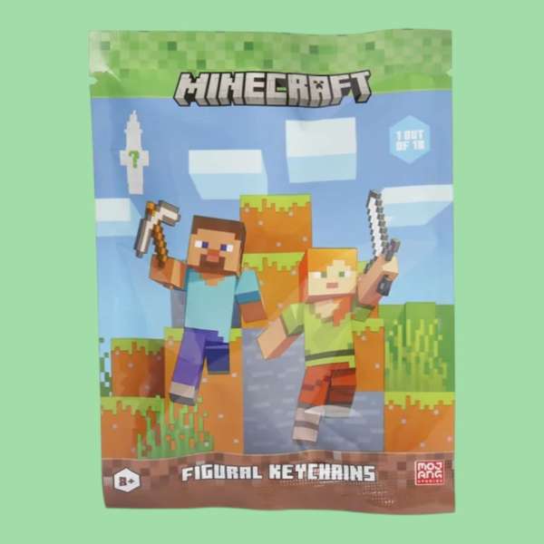 Minecraft meglepetés kulcstartó tasakban