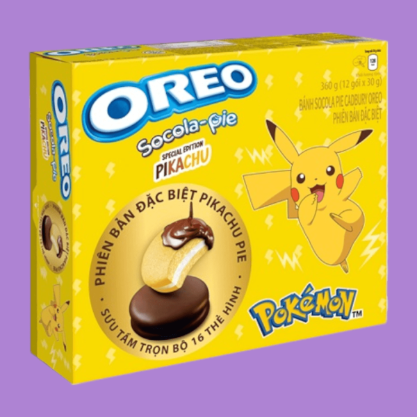 Oreo Pokemon Socola-Pie Cadbury Banános 360 g (12 x 30 g)