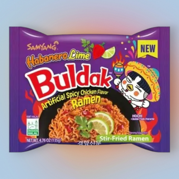 SamYang Buldak Habenero Lime ízű csípős csirkés ramen tészta 135 g