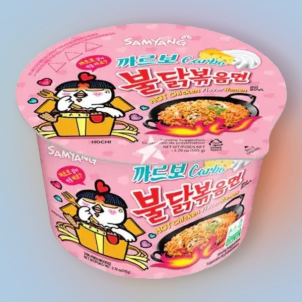 SamYang Buldak Csirkés-Carbonara ízű csípős ramen tészta tálban 105 g
