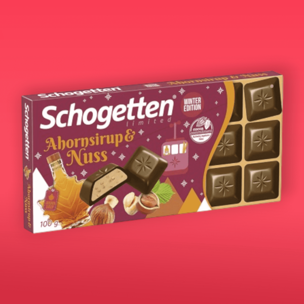 Schogetten Tejcsokoládé Juharszirup és Mogyoró 100 g