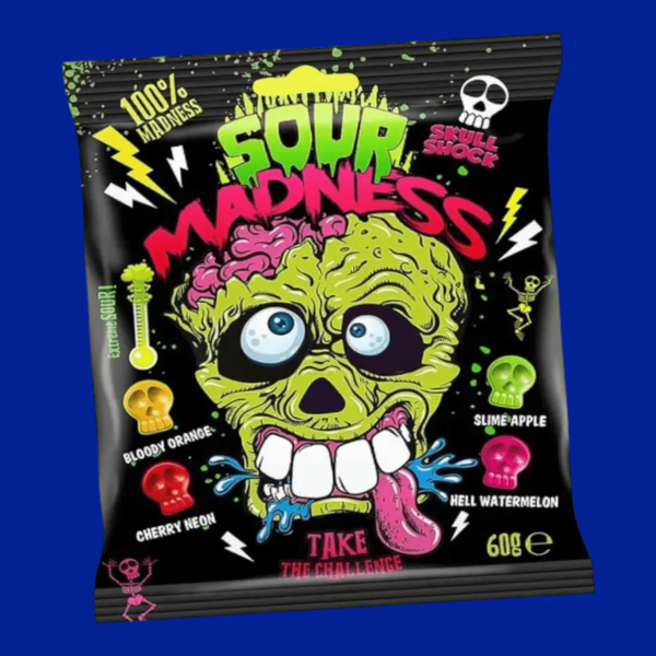 Sour Madness koponya formájú savanyú cukorka 60 g