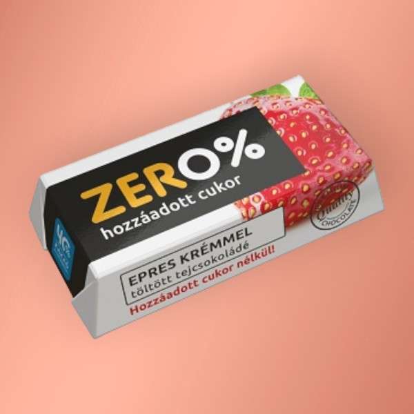 Szerencsi zero eper ízű krémmel töltött tejcsokoládé 21 g