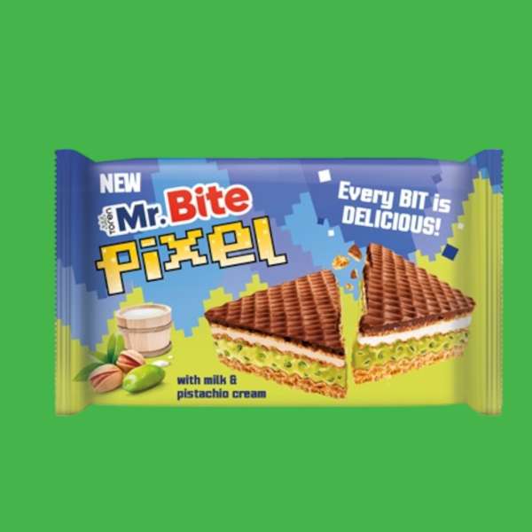 Mr. Bite PIXEL Pisztáciás ostyás csoki szelet 28 g